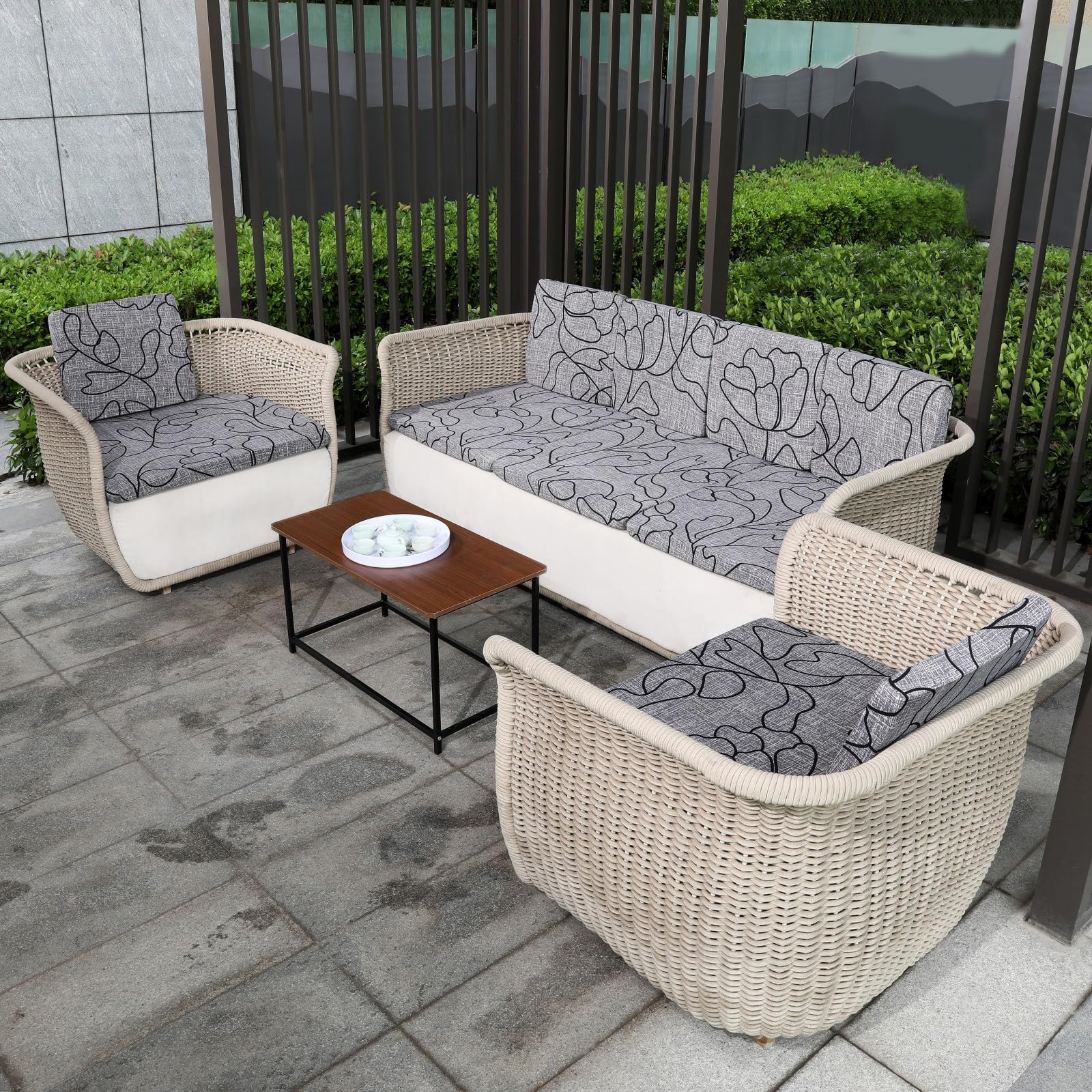 12PCS Waterproof Outdoor Patio Sofa Cushion Covers - Replacement Slipcovers for Sectional, Loveseat & Chair Cushions - Durable & UV-Resistant for Deck, Poolside & Garden Furniture