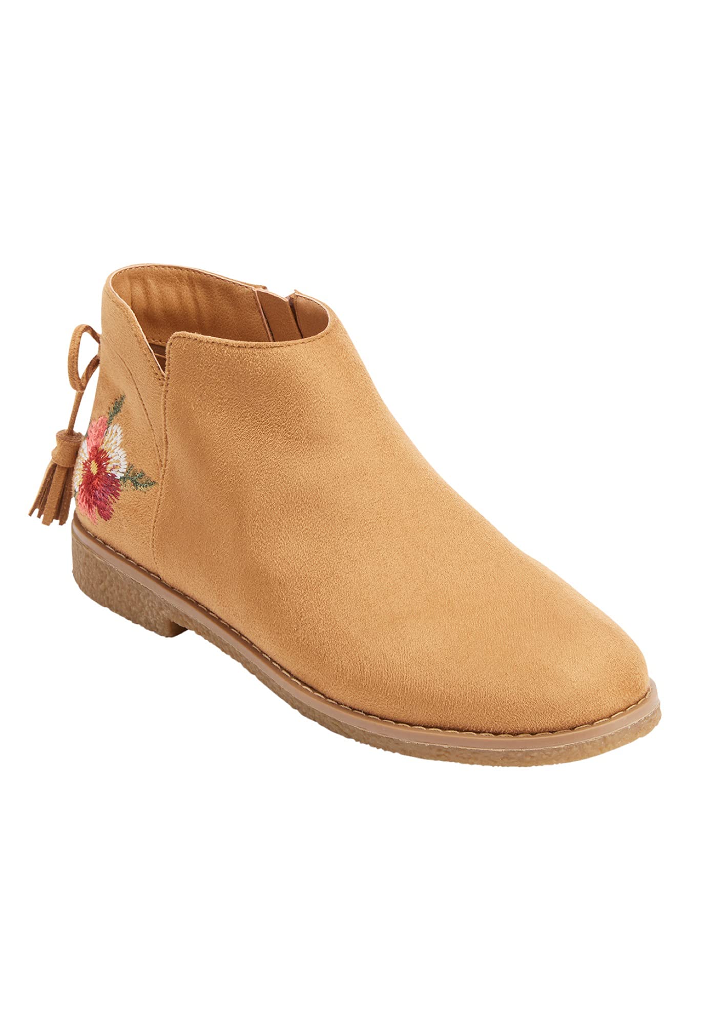 Comfortview Women's Wide Width The Sienna Bootie - Stylish Ankle Boots for Women with Wide Feet | Perfect for Office, Casual Outfits & Fall/Winter Fashion