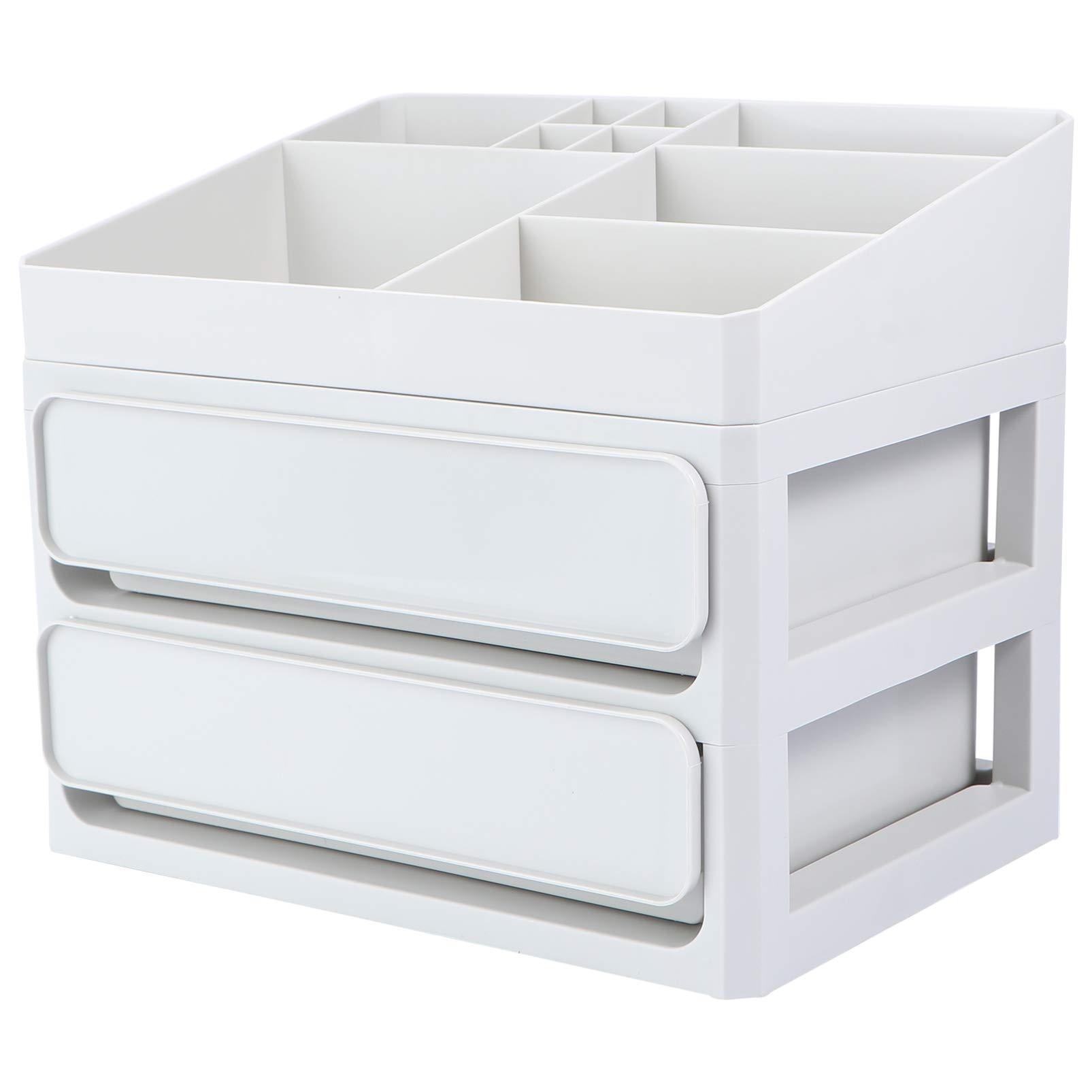 Cabilock 1-Piece Plastic Multi-Layer Drawer Storage Box - Cosmetic Organizer for Makeup, Jewelry & Small Items | Travel-Friendly Dresser Storage Case | Perfect for Vanity, Bathroom & Bedroom Organization