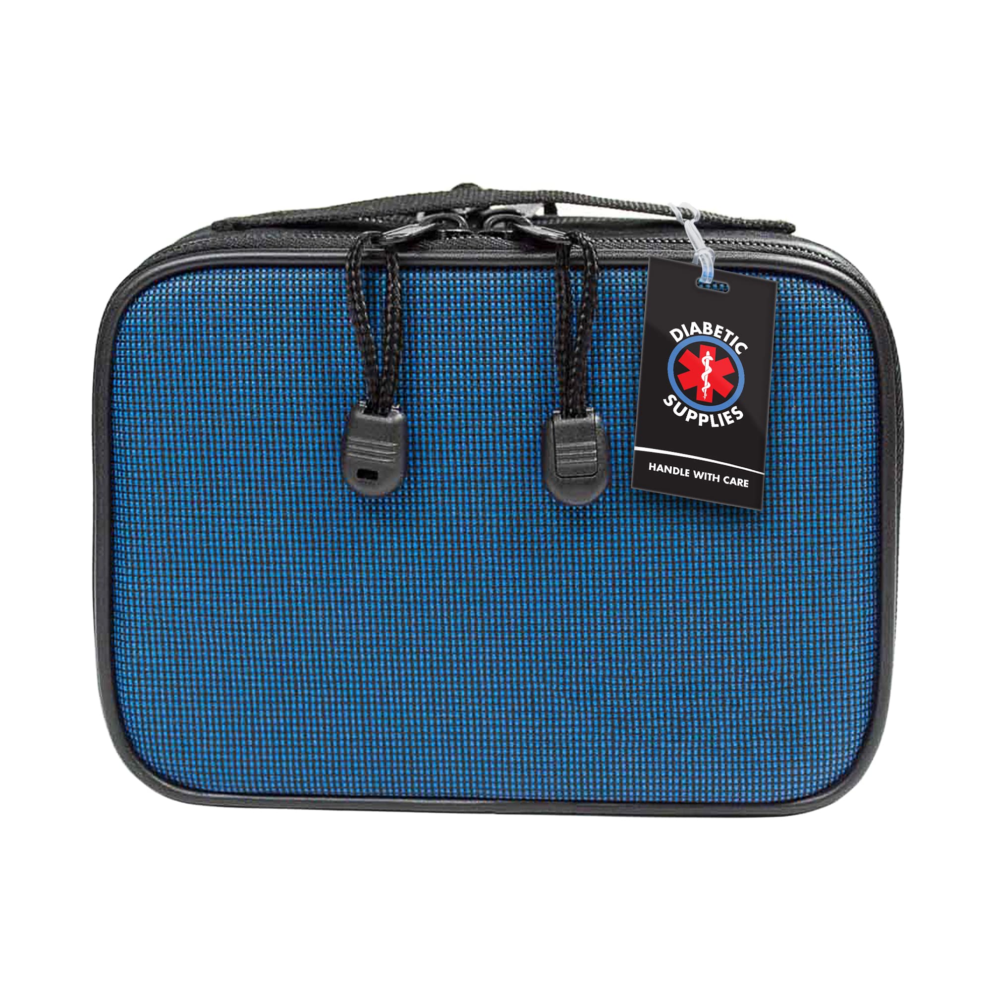Diabetic Medical Alert ID Luggage Tag - Black Insulin Equipment Handle with Care - Perfect for Travel, Hospital Visits & Emergency Identification