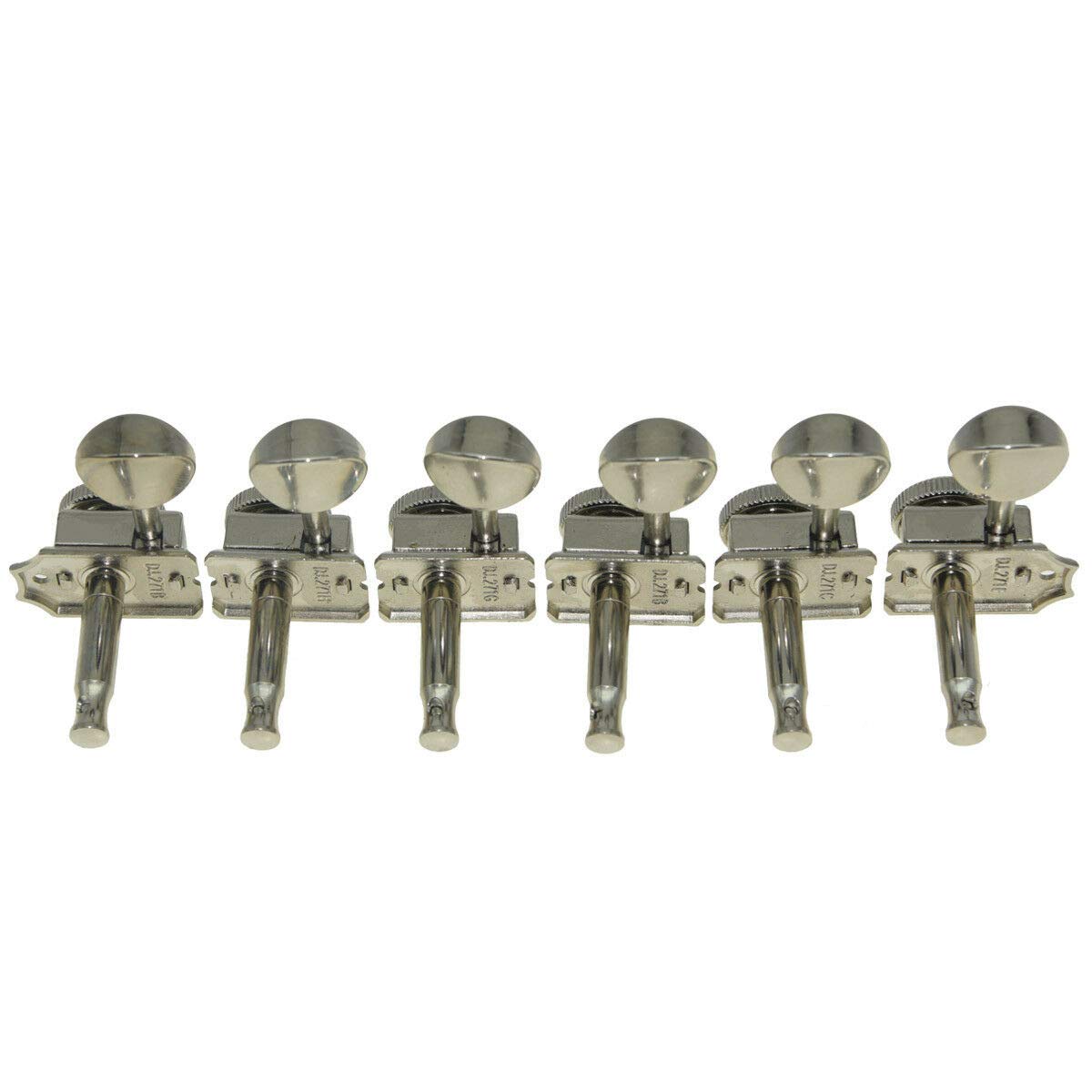 6-Piece Locking Guitar Tuners Set - Nickel Plated Machine Heads for Stratocaster & Telecaster Electric Guitars | Perfect for Quick String Changes & Stable Tuning | Ideal for Performances, Studio Recording & Practice Sessions