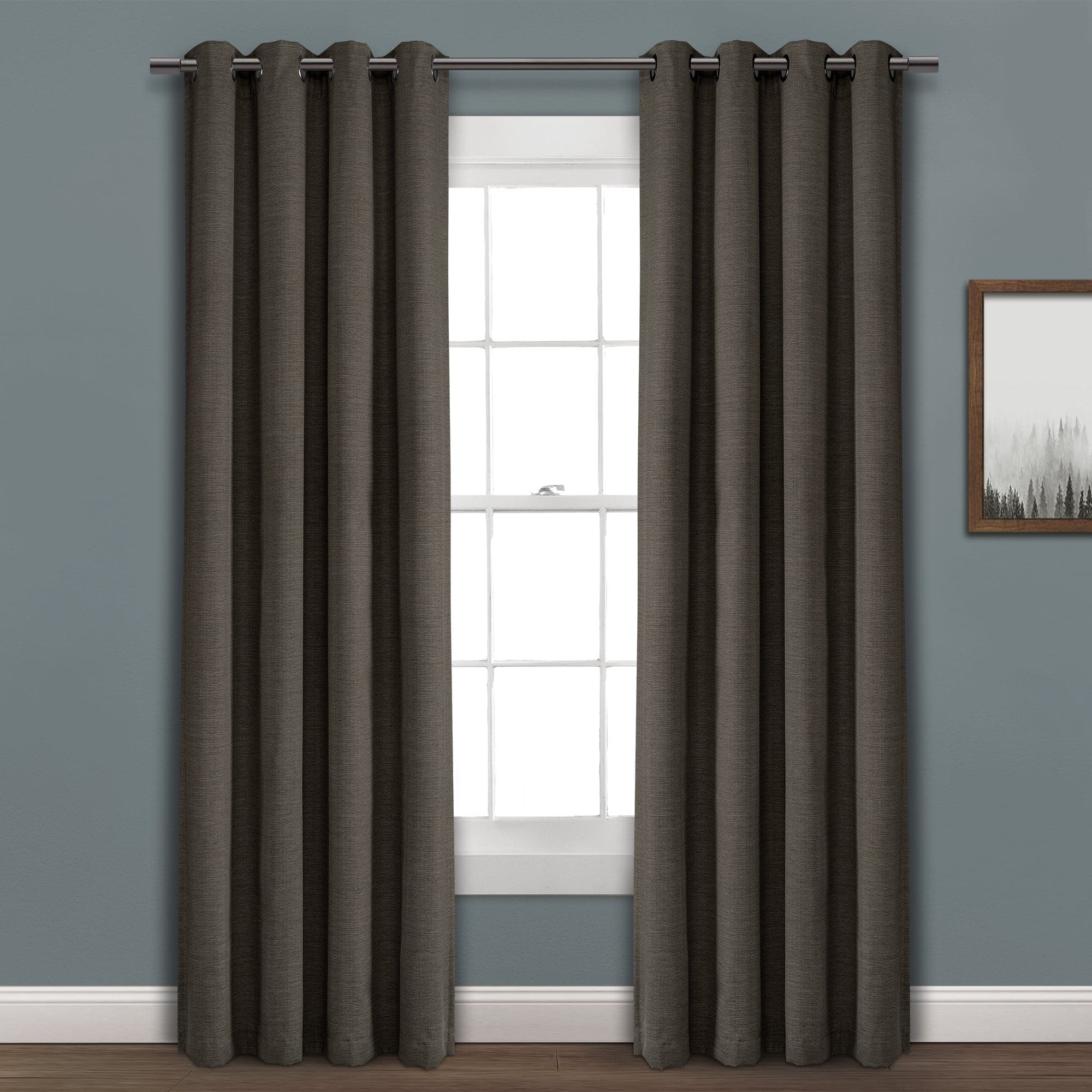 Blackout Window Curtains - Faux Linen Fabric for Complete Darkness & Light Blocking - Perfect for Bedrooms, Home Theater & Nursery (Set of 2 Panels)