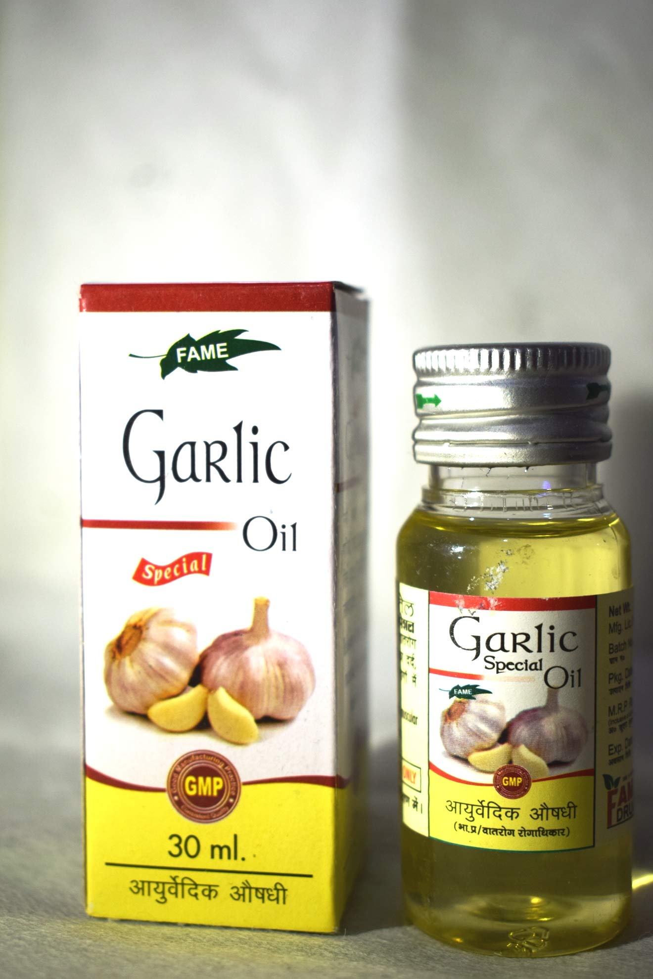 Organic Garlic (Adrak) Oil 30ml - Pure Cold Pressed for Hair Growth & Skin Care - Perfect for Aromatherapy, Massage & Cooking