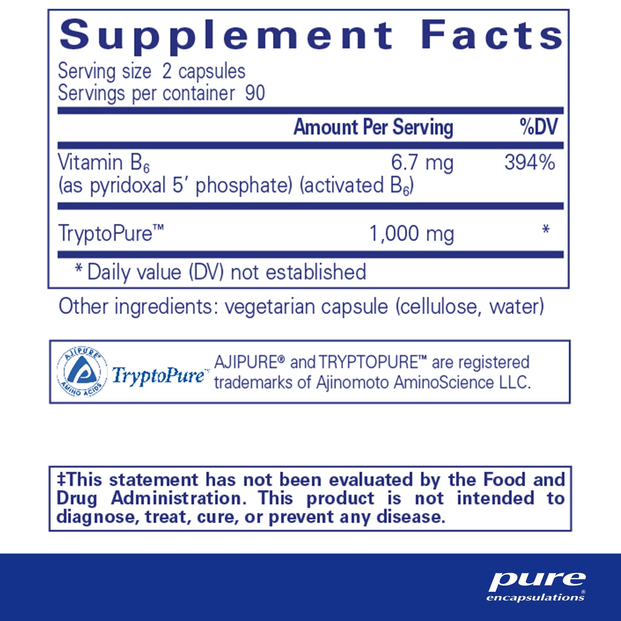 Pure Encapsulations L-Tryptophan 500mg - Premium Sleep Support Supplement for Stress Relief & Mood Balance - Vegan Capsules for Relaxation & Better Sleep Quality