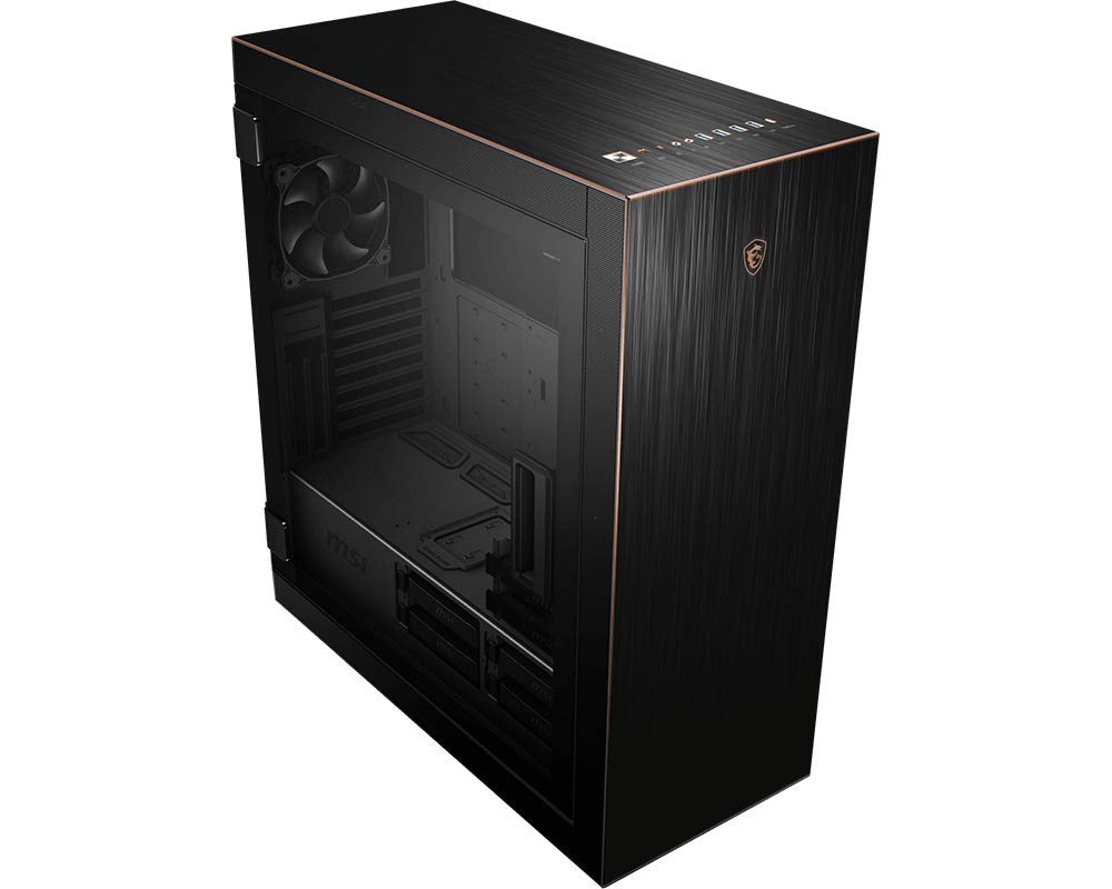 MSI MPG SEKIRA 500G Full Tower Gaming PC Case - Black & Gold, 2x200mm + 1x120mm RGB Fans, USB Type-C, Tempered Glass Side Panel - Supports E-ATX/ATX/mATX/mini-ITX Motherboards | Perfect for High-End Gaming Rigs & Custom PC Builds