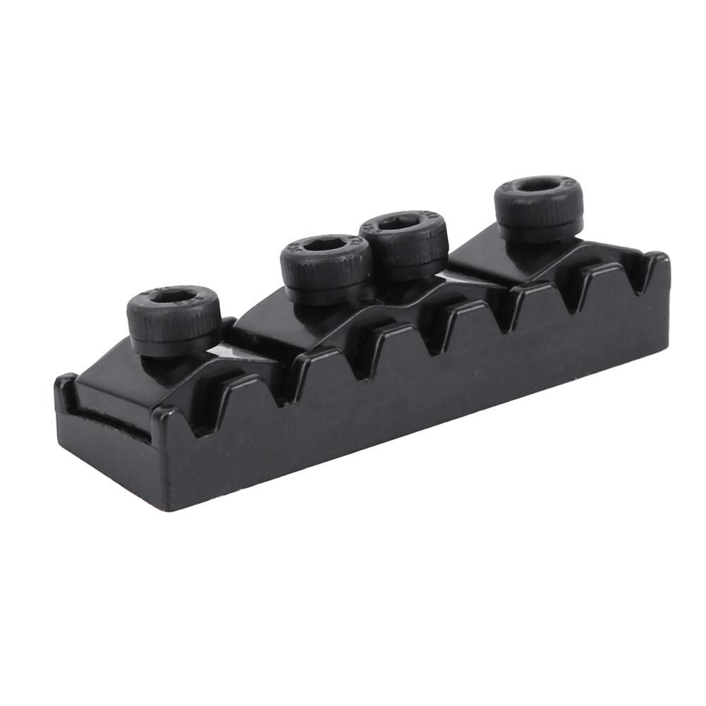Weiyirot Black Plated 7-String Guitar Locking Nut with Screw Wrench Set - Durable, Easy to Install & Portable for 7-String Electric Guitars - Perfect for Stage Performances, Studio Recording & Guitar Maintenance