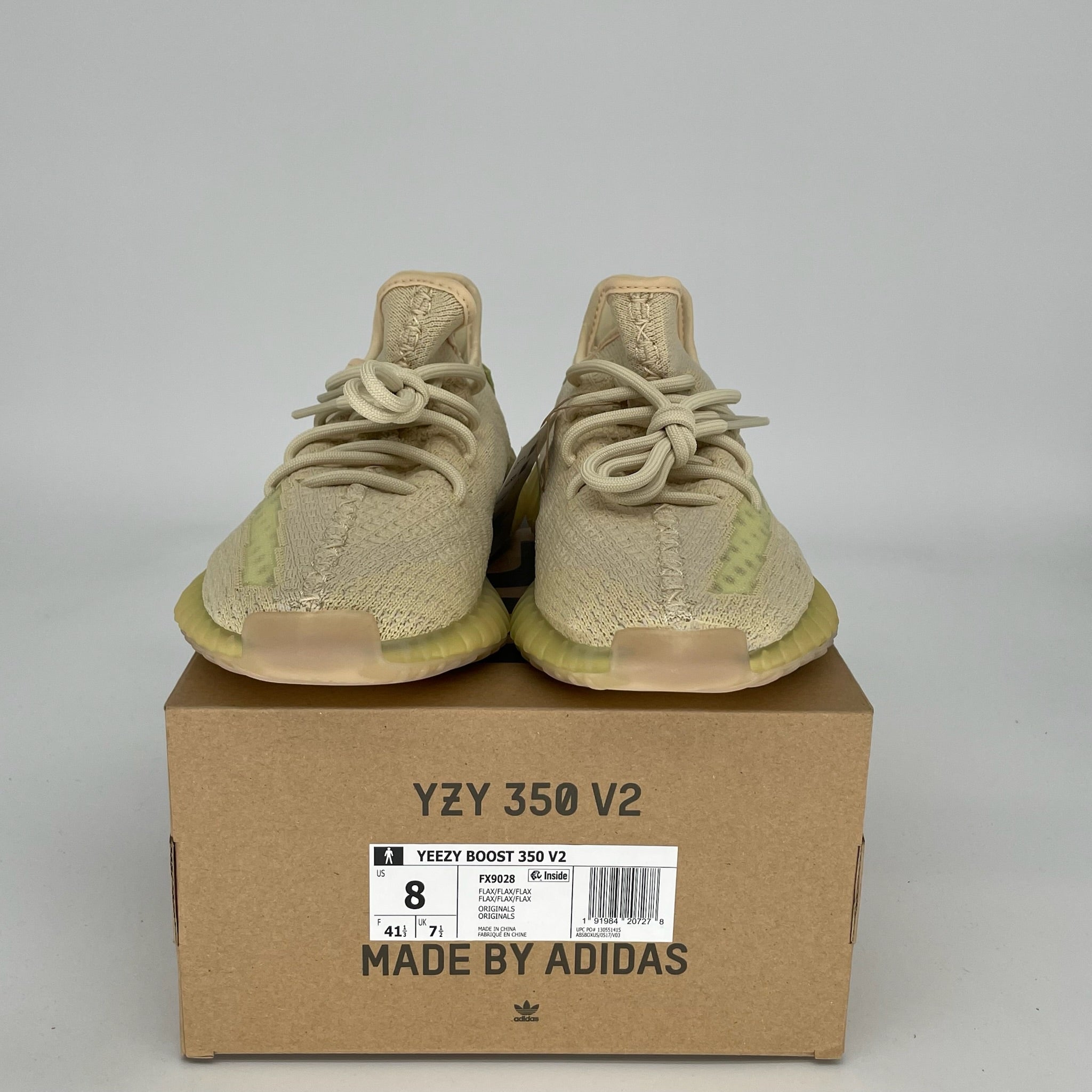 Adidas Yeezy Boost 350 V2 Flax - Men's Size 8 Sneakers FX9028 | Comfortable Running Shoes for Casual Wear & Gym Workouts