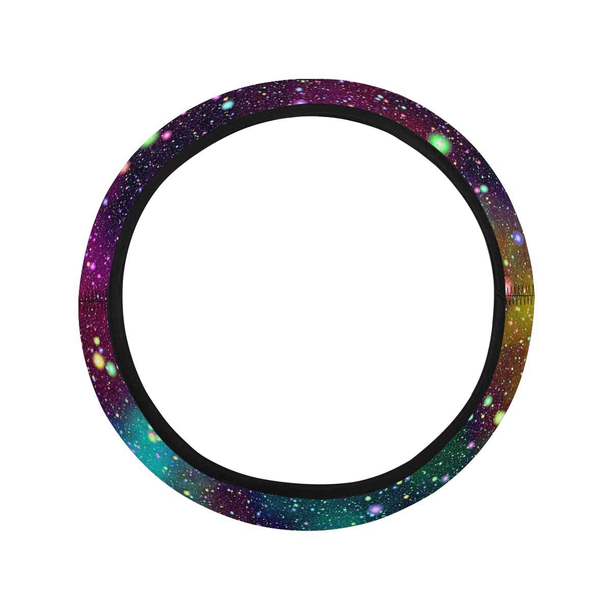 Abstract Universe Nebula Starry Sky Rainbow Steering Wheel Cover - Neoprene Car Wheel Protector for Comfort & Grip | Perfect for Road Trips & Daily Commutes