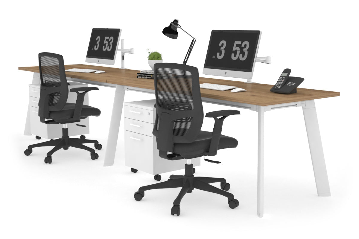 2 Person Office Workstation Desk with Switch - 1200L x 700W Dimensions - Perfect for Collaborative Workspaces & Home Offices