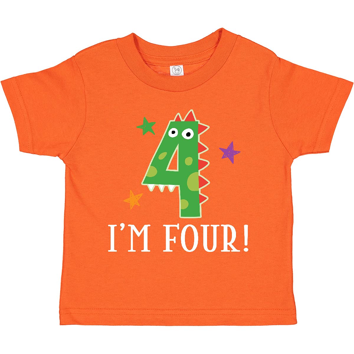 4th Birthday Dinosaur Toddler T-Shirt for 4 Year Old Kids - Cute Dino Graphic Tee for Birthday Parties & Casual Wear