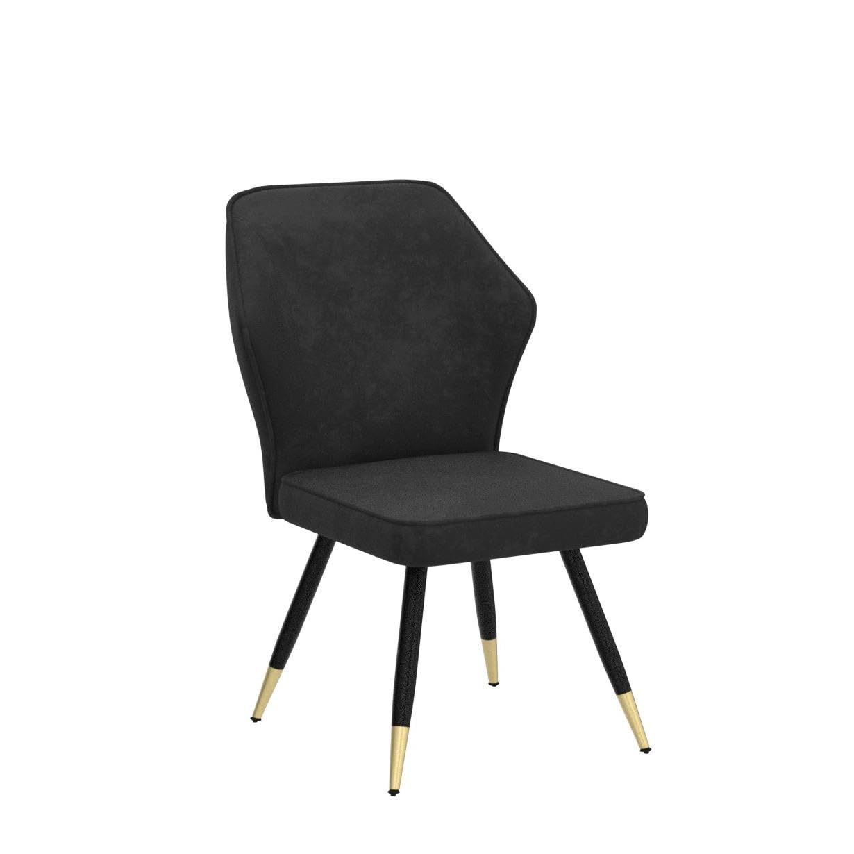Black Velvet Dining Chairs Set of 2 - Modern Upholstered Kitchen & Living Room Accent Chairs, Armless Side Chairs for Dining Room, Home Decor | Perfect for Small Spaces, Apartments & Cozy Gatherings