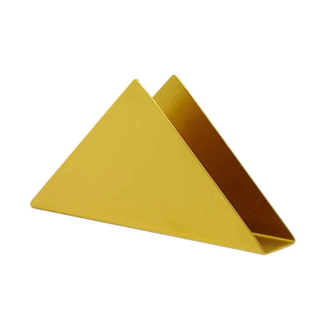 LYCXY Modern Triangle Napkin Holder - Stainless Steel Decorative Paper Cocktail Napkin Dispenser Organizer for Kitchen Countertops, Dinner Tables, Picnic Tables (Gold) - Perfect for Restaurants, Bars, Weddings & Home Decor