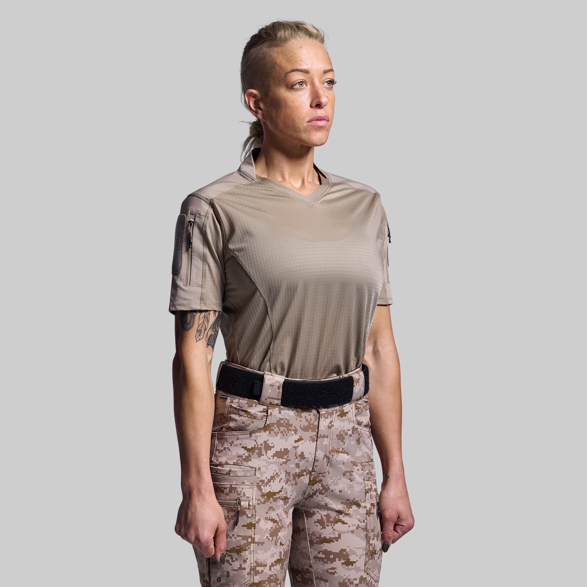 Women's Op Top Pro - Desert Tan | Lightweight & Breathable Activewear for Running, Yoga & Outdoor Workouts