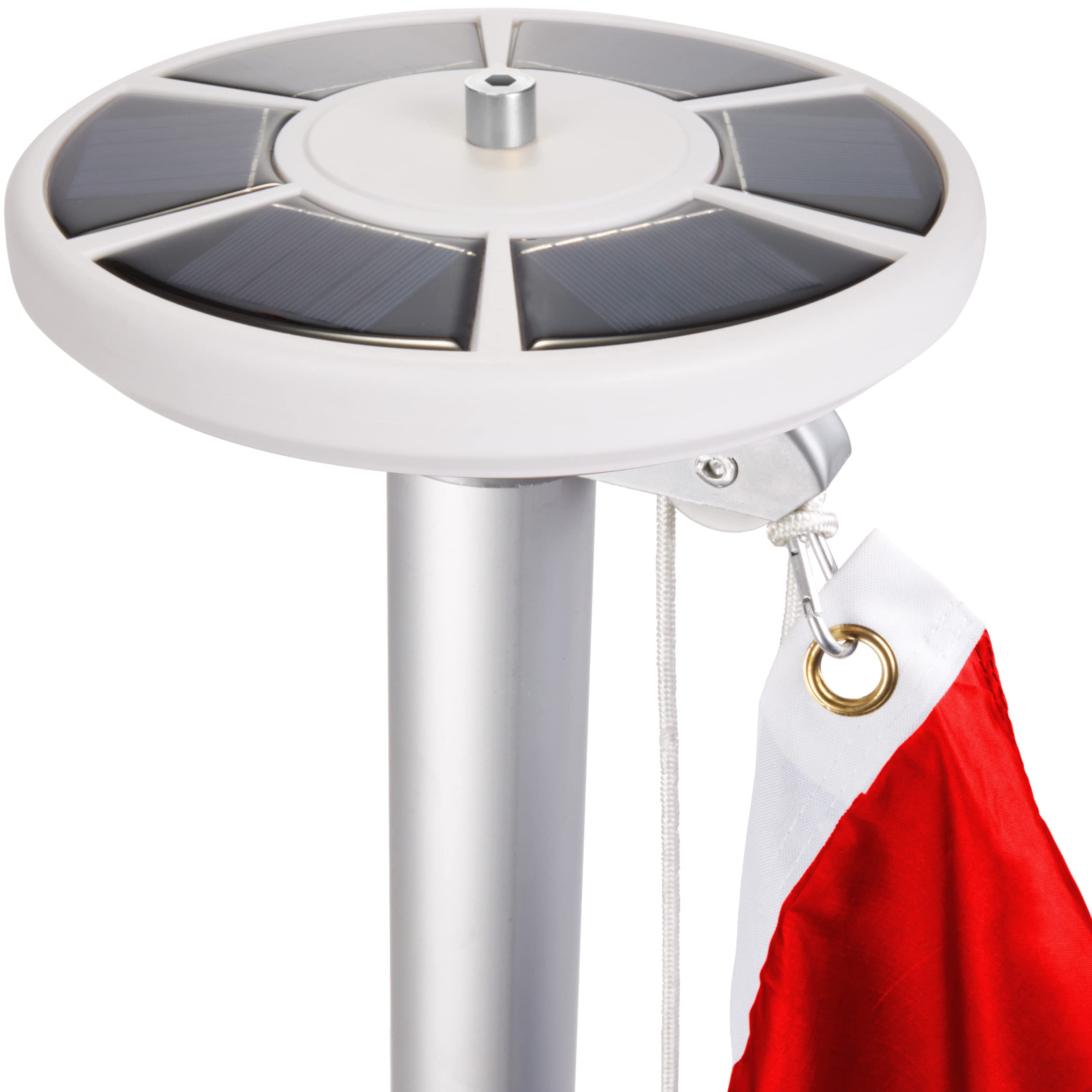 BRUBAKER 13 Ft In-Ground Aluminum Flagpole Kit with 3x5 Ft Canadian Flag & Solar Lights - Heavy Duty Outdoor Flag Pole Set for Home, Garden, and Canada Day Celebrations
