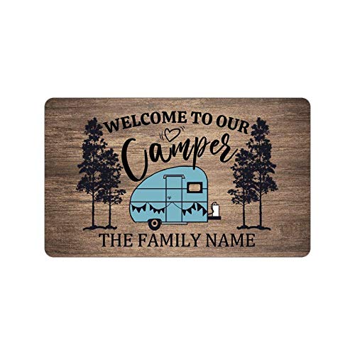 Personalized Family Name Cabin Doormat - Custom Welcome Mat for Hunting Lodge, Mountain Home & Entryway Decor - 15.7x23.6 Inch Non-Slip Rug - Perfect Gift for Cabin Owners & Outdoor Enthusiasts (Great for Porch, Front Door & Mudroom)