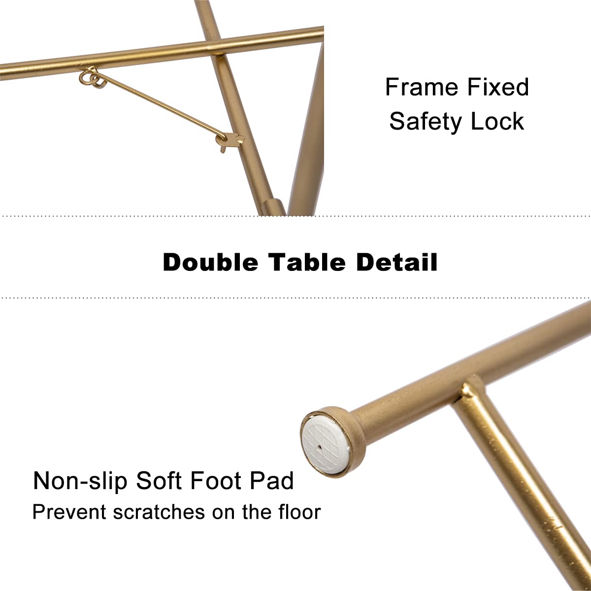 2-Tier Round Folding Side Table with Removable Tray - Gold Metal End Table for Living Room, Bedroom, Patio - Perfect for Coffee, Snacks, Books (15.7