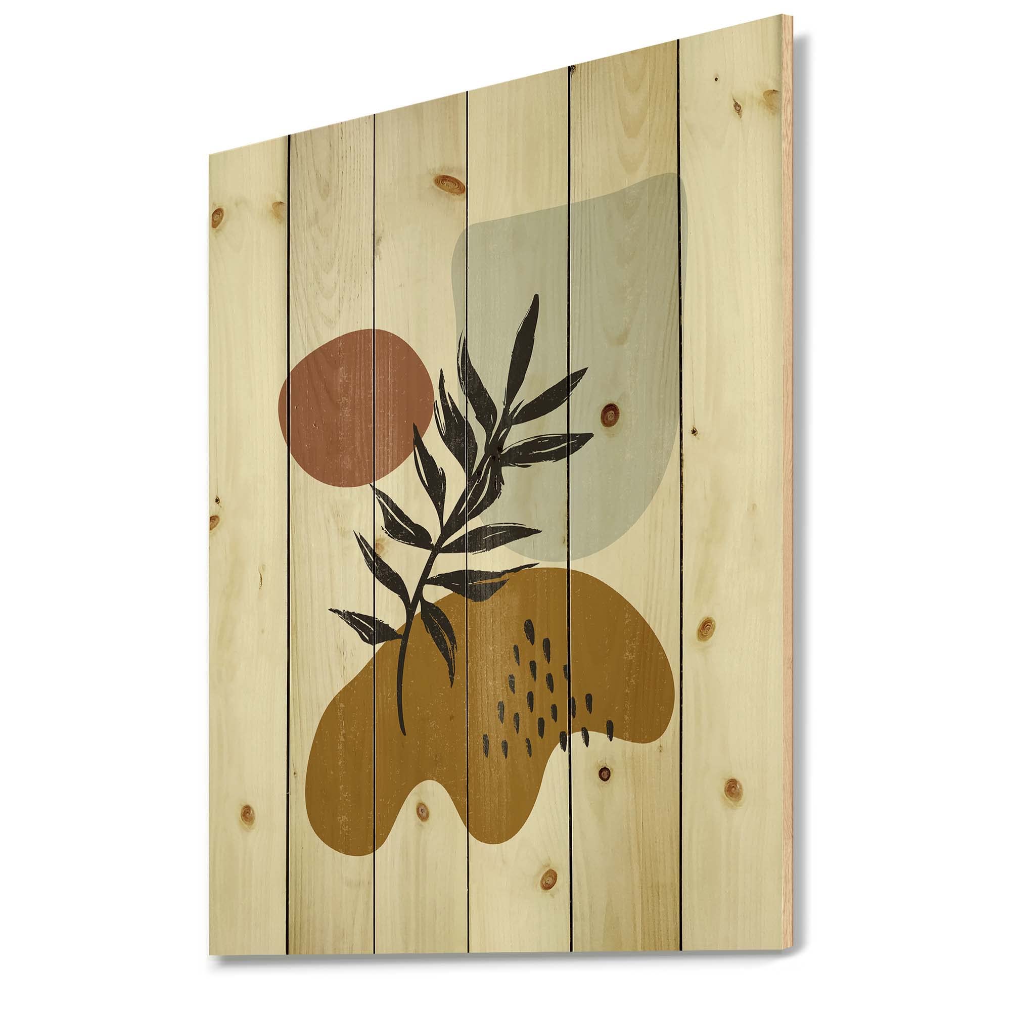 Modern Leaf Wood Wall Art - Botanical Decor for Living Room & Bedroom