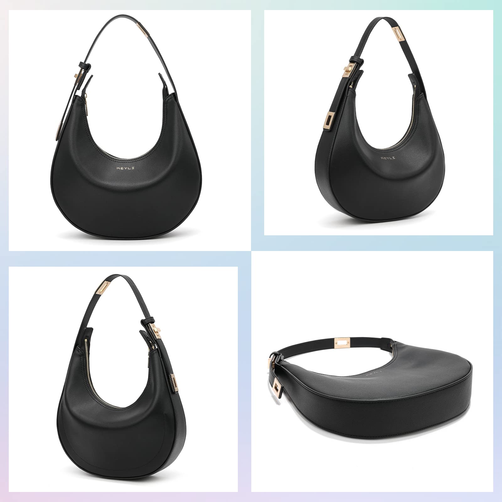 Keyli Adjustable Shoulder Bag for Women - Stylish 3-Way Strap Hobo Handbag with Zip Closure - Perfect for Work, Travel & Everyday Use