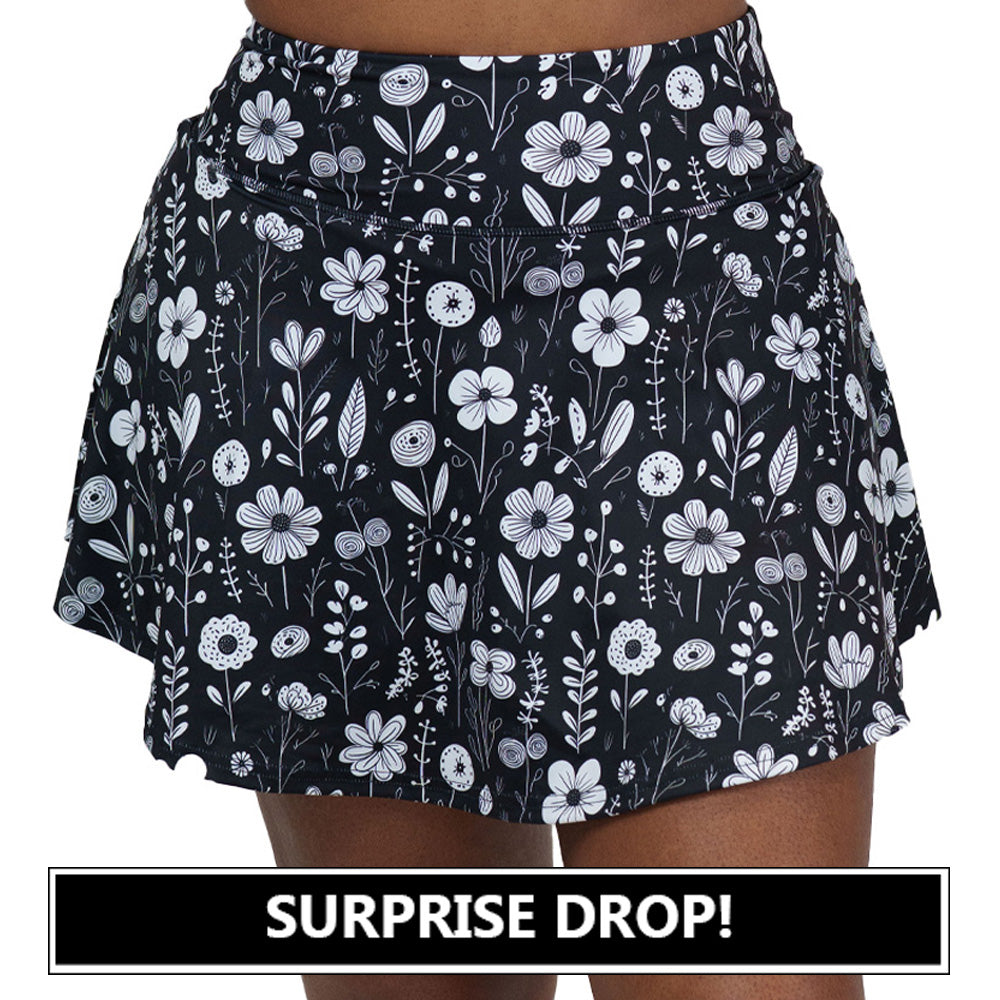 Elegant Monochrome Meadow Skirt for Women - Perfect for Casual Outings, Office Wear & Summer Fashion