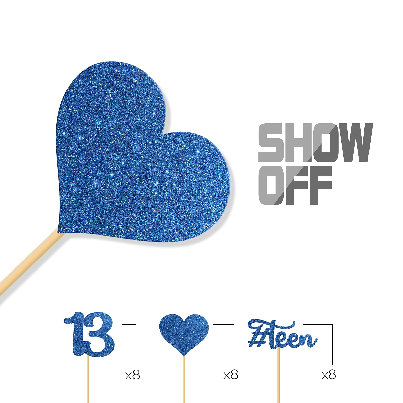 MonMon & Craft 24 Pcs 13th Birthday Cupcake Toppers - Teen 13 Cupcake Decorations for 13 Years Old Party - Perfect for Birthday Cakes, Desserts, and Celebration Events