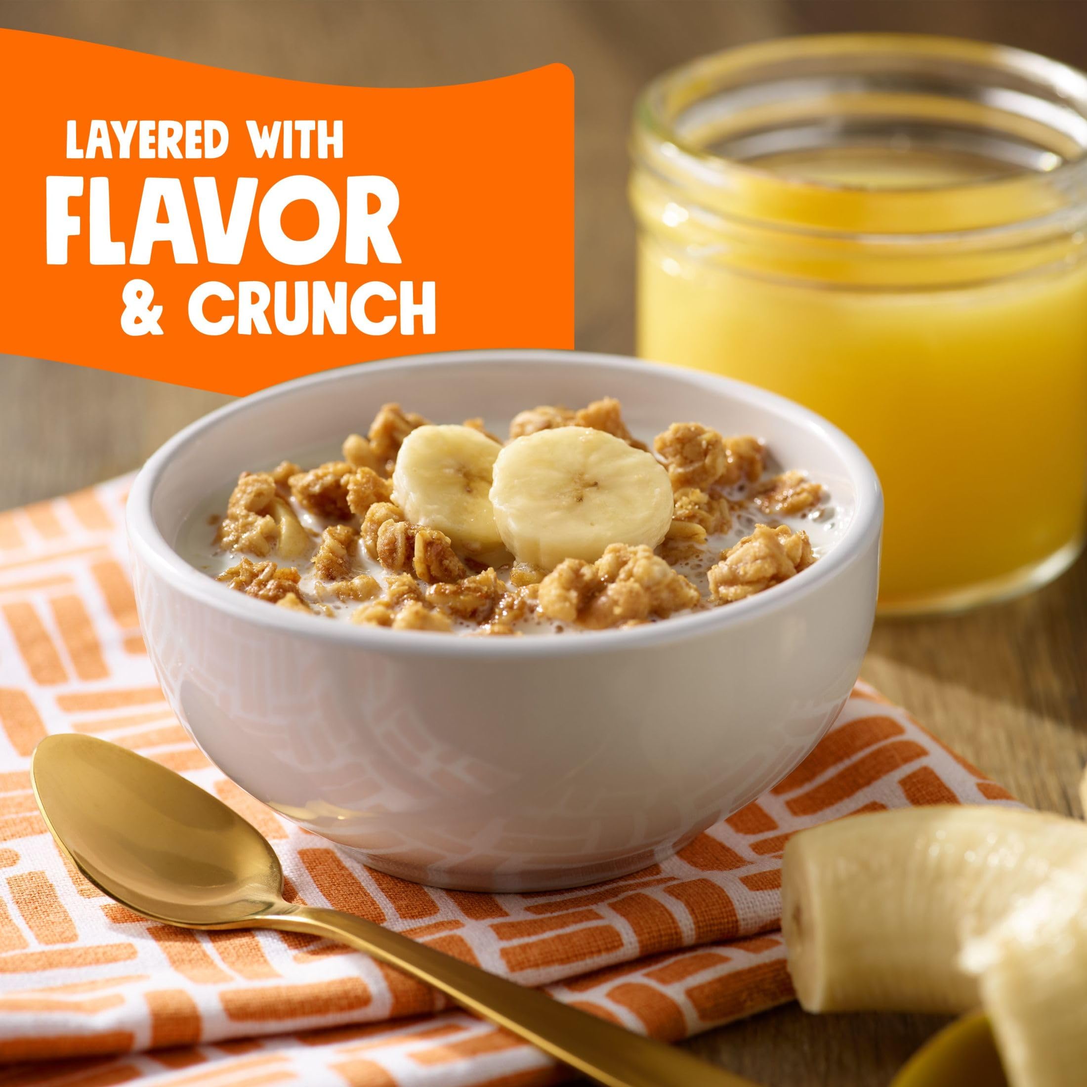 Bear Naked Granola Cereal - Peanut Butter Flavor, Healthy Breakfast & Snack, 3-Pack (12oz Bags) | Perfect for On-the-Go, Office Snacking & Yogurt Topping