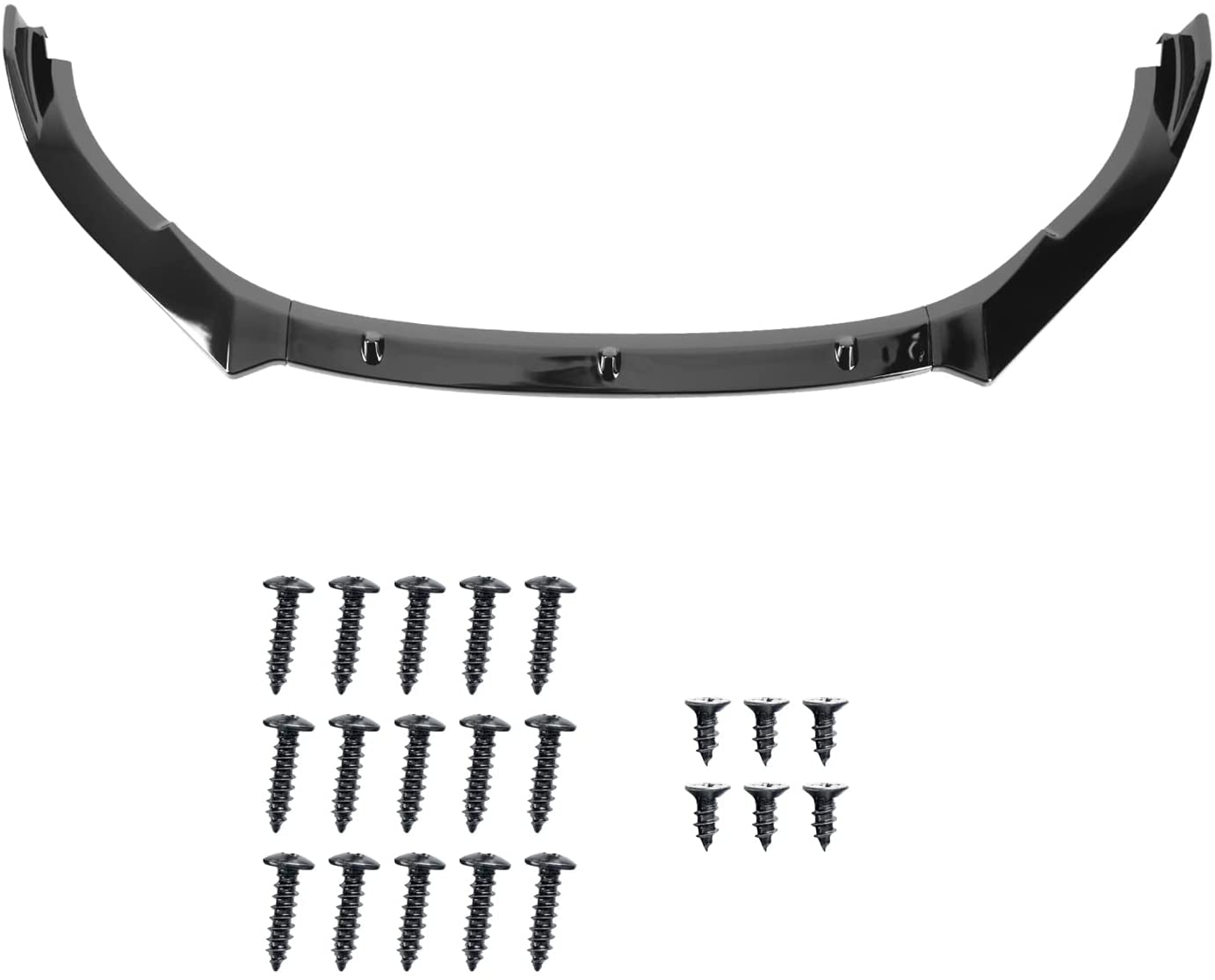 Glossy Black 3-Piece Front Lip Spoiler for 2010-2013 Volkswagen Golf 6 GTI - Enhance Style & Aerodynamics - Perfect for Street Racing & Car Shows