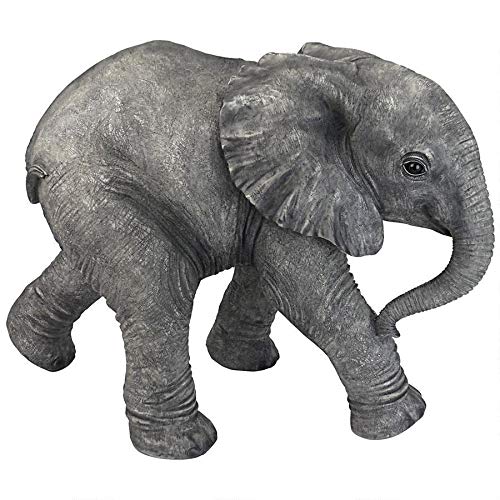 Design Toscano Eloise The Baby Calf Elephant Statue - Handcrafted Resin Elephant Sculpture for Home Decor, Garden Ornament, and Unique Gift Idea