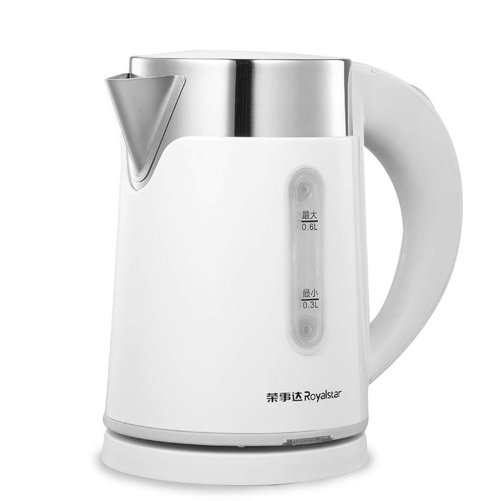 Stainless Steel Electric Kettle 1000W Fast Boiling, 0.6L Capacity with Auto Shut-Off & Dry Burn Protection - Compact 19x12x10cm White - Perfect for Home, Office, Dorm & Travel Use