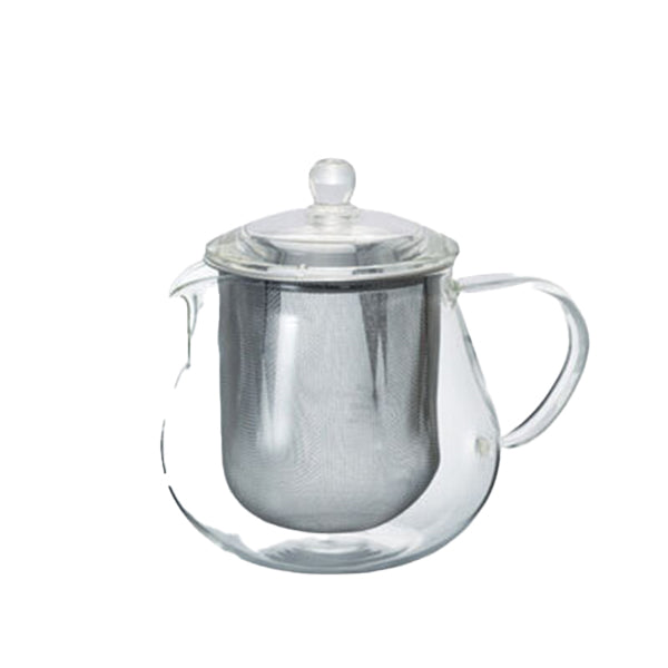 Hario Clear Glass Teapot with Stainless Steel Infuser - Perfect for Loose Leaf Tea, Herbal Tea & Iced Tea Brewing at Home or Office