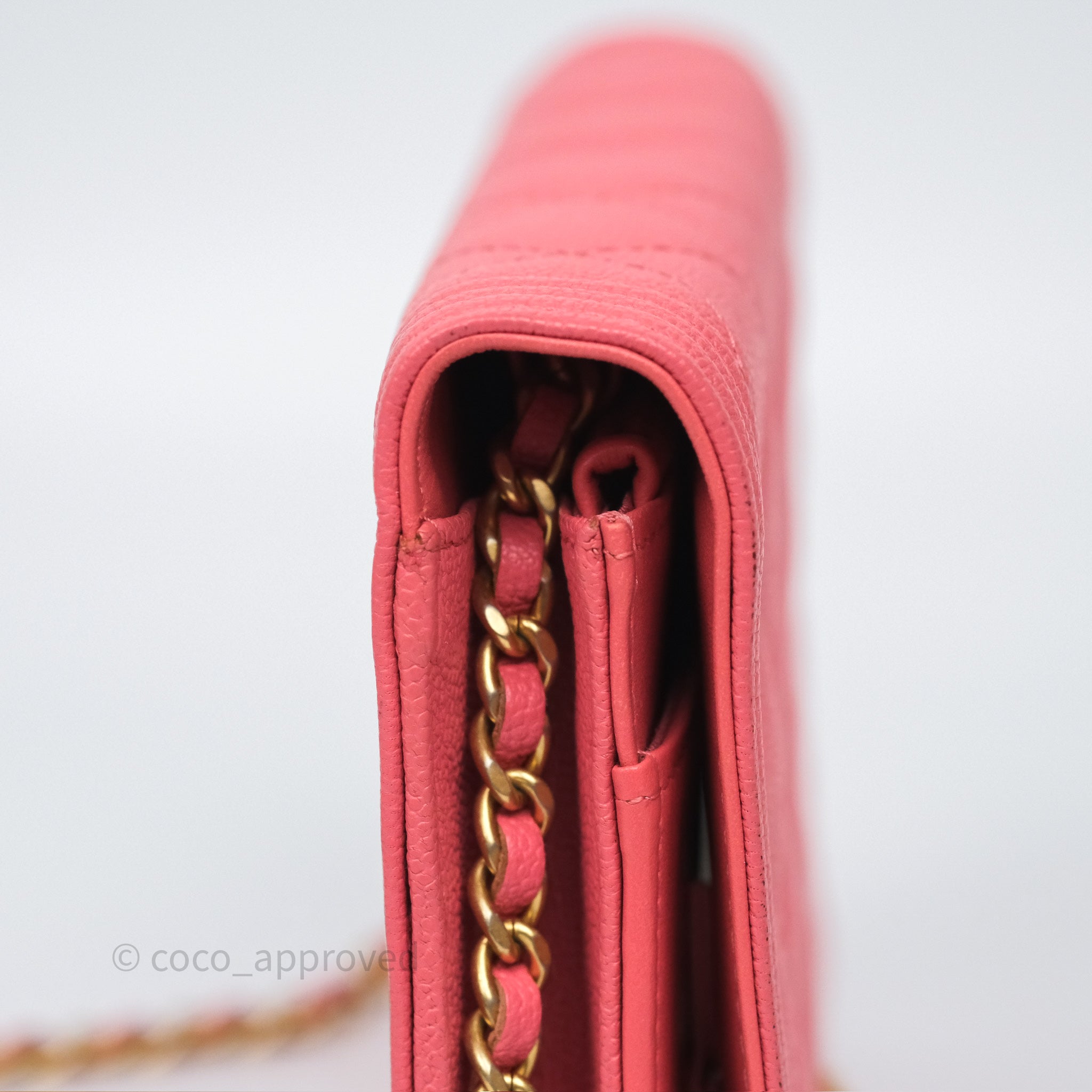 Chanel Boy Wallet on Chain WOC Quilted Dark Pink Caviar Leather with Aged Gold Hardware - Perfect for Evening Events & Luxury Fashion Accessories