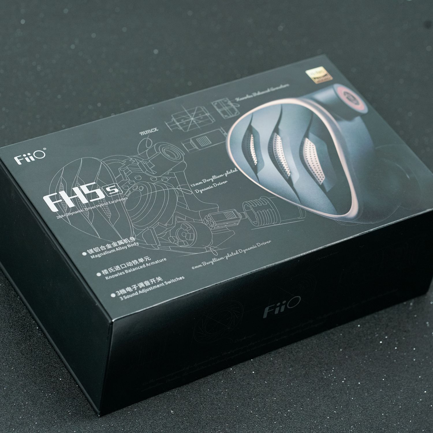 FiiO FH5s Hybrid 4 Driver In-Ear Monitors (IEM) - 2 Dynamic Drivers + 2 Balanced Armatures for Audiophiles | Perfect for Studio Recording, Gaming & Travel