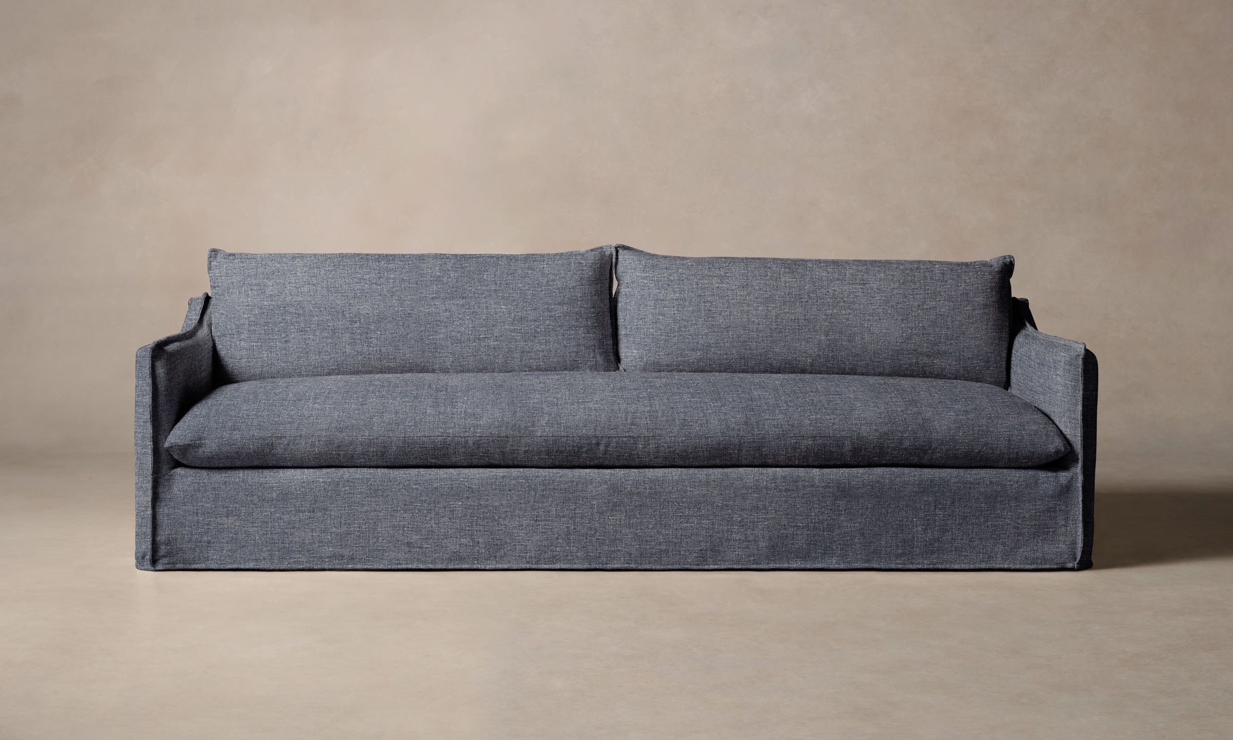 Premium The Dune Sofa - Heritage Belgian Linen Upholstery in Lake Blue | Modern Living Room Furniture for Cozy Home & Stylish Office Spaces