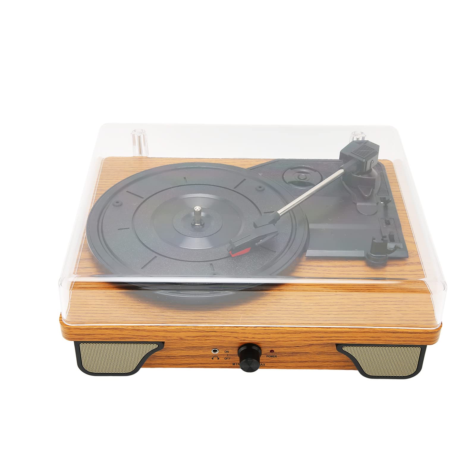 Vintage Turntable Phonograph - Wireless Bluetooth Record Player with 3-Speed Settings, Dust Cover & Aux Input | Perfect for Vinyl Lovers, Home Decor & Smartphone/Tablet Connectivity