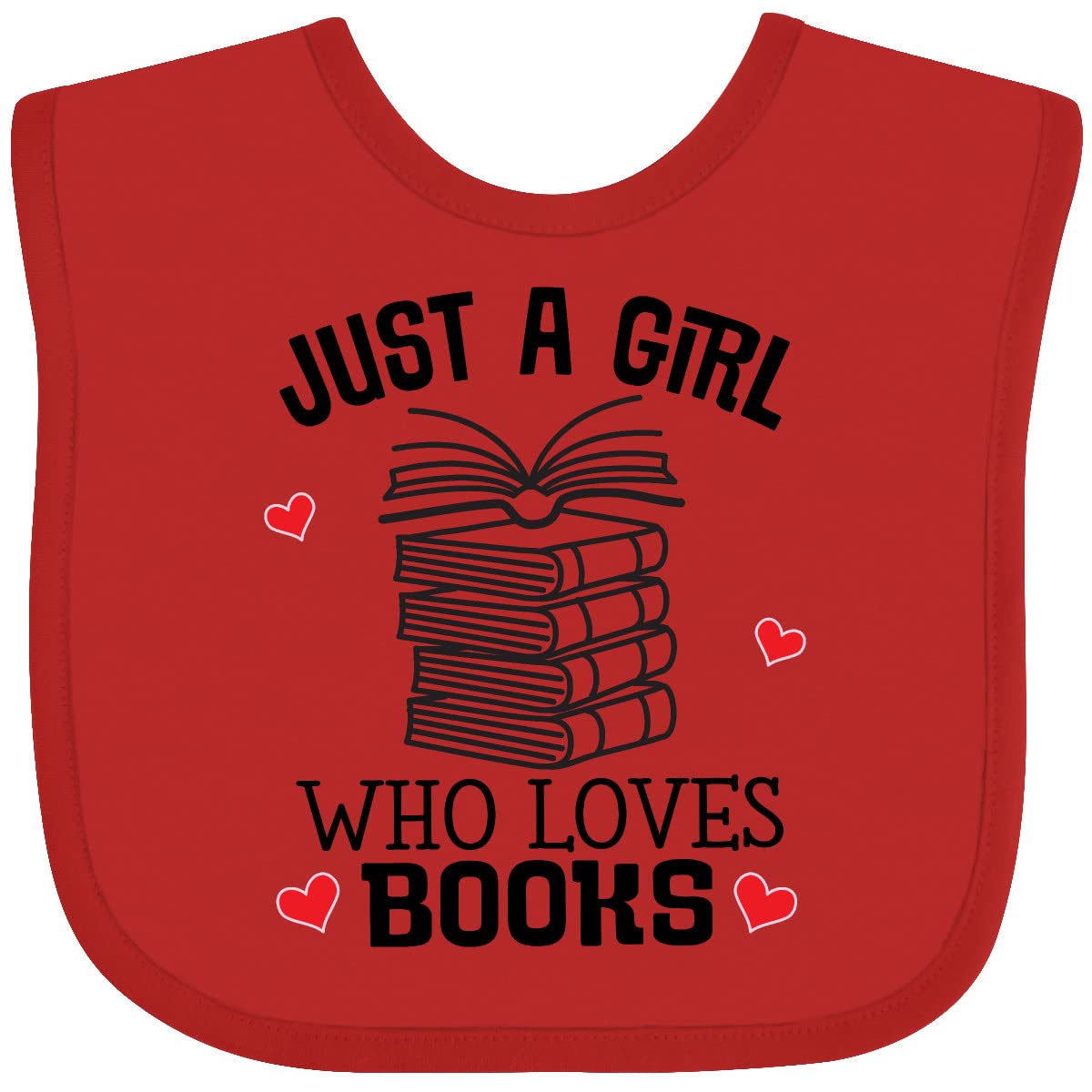 Inktastic Just a Girl Who Loves Books Baby Bib - Cute Book Lover Bib for Babies & Toddlers - Perfect for Reading Time, Storytelling & Bookworm Gifts