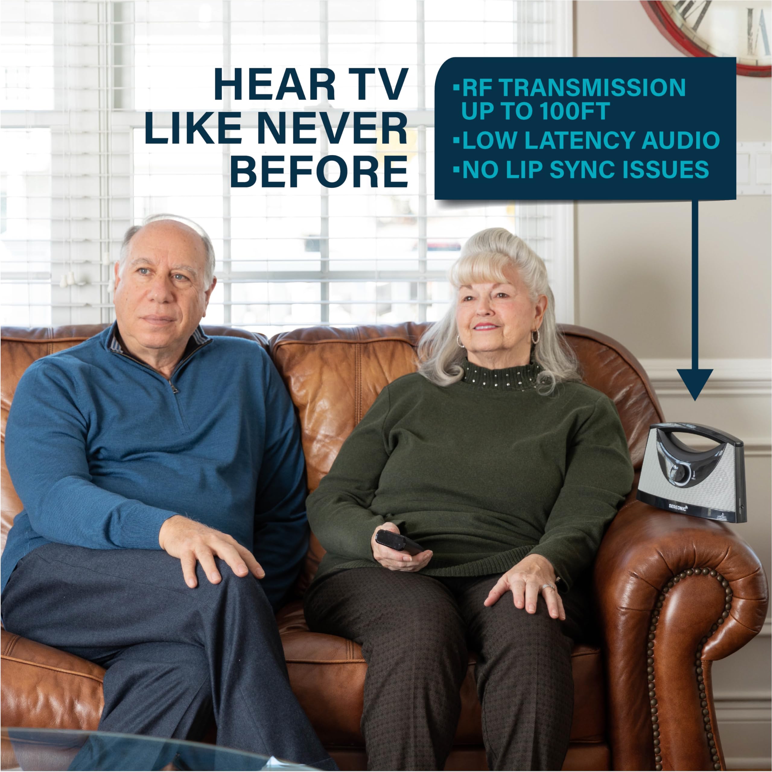 PRO Portable Wireless TV Speakers for Smart TVs - Clear Sound Without Blaring Volume, Ideal for Seniors & Hearing Impaired | Includes Extra Earbuds & Power Adapter | 100ft Range | Perfect for Home Theater, Bedroom & Assisted Living Facilities (Classic)