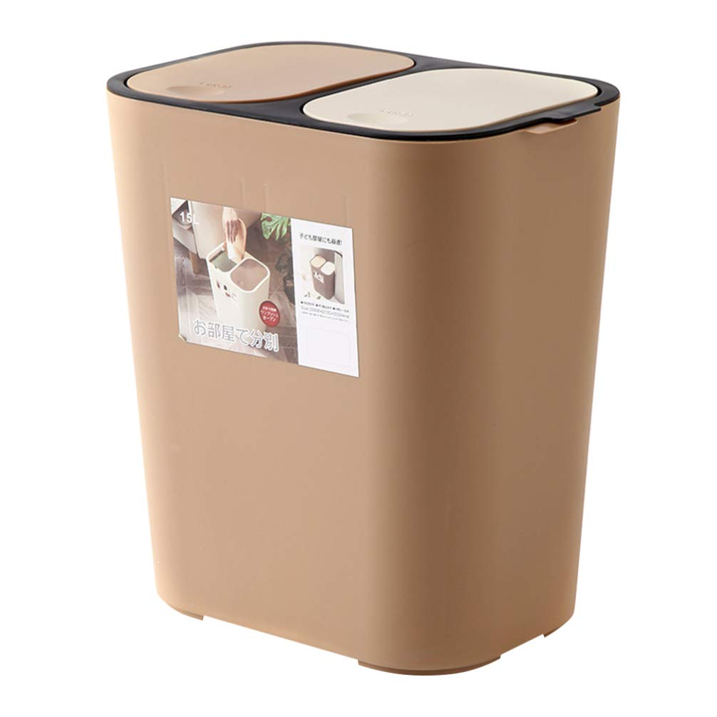 1pc Rustic Farmhouse Wastebasket - Double Layer Trash Can for Bedroom, Office & Home Decor | Blush Pink Retro Garbage Bin with Vintage Style | Perfect for Farmhouse, Shabby Chic & Cottagecore Decor Themes