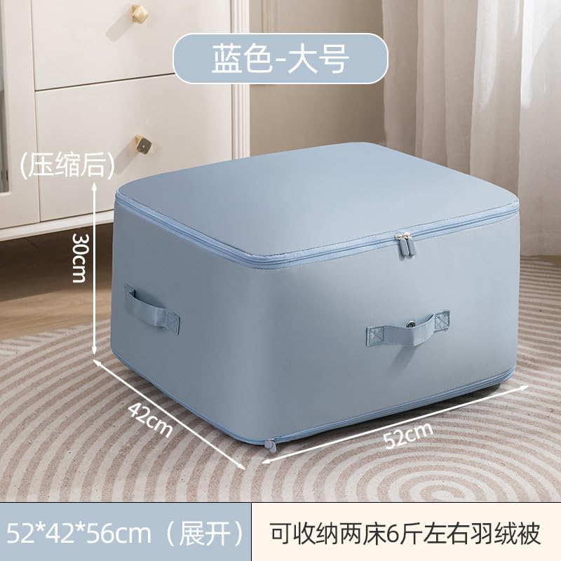 2024 New Space Saving Self Compression Organizer – Large Capacity Duvet Storage Bag, Heavy Duty Moving Organizer for Comforters & Bedding (Blue) – Perfect for Home Organization, Travel & Moving Storage