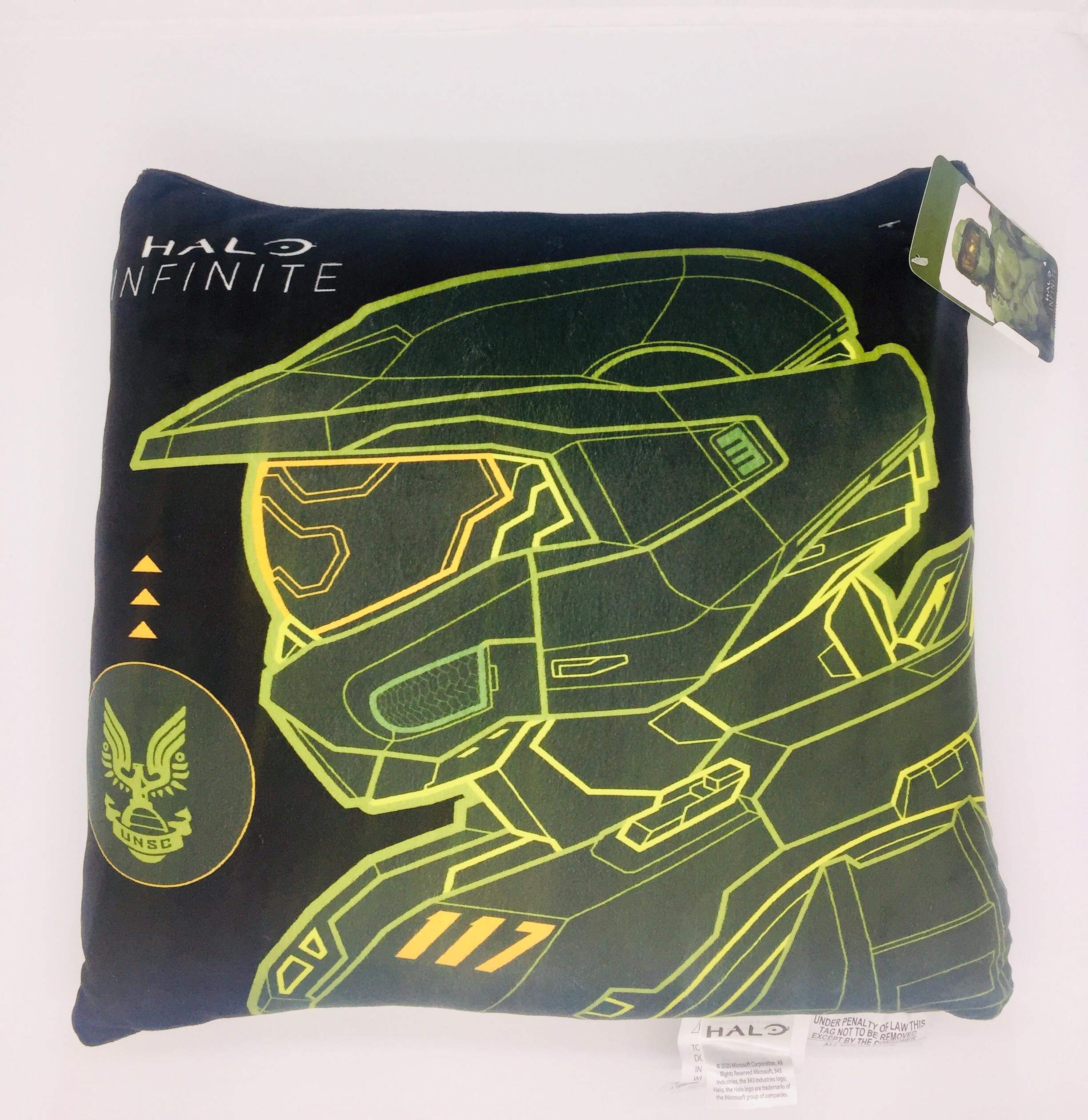 Halo Infinite Gamer Squishy Pillows 14 Inch - Soft Yellow UNSC Logo Gaming Pillow for Xbox Fans - Perfect for Gaming Chairs, Couches & Bedroom Decor