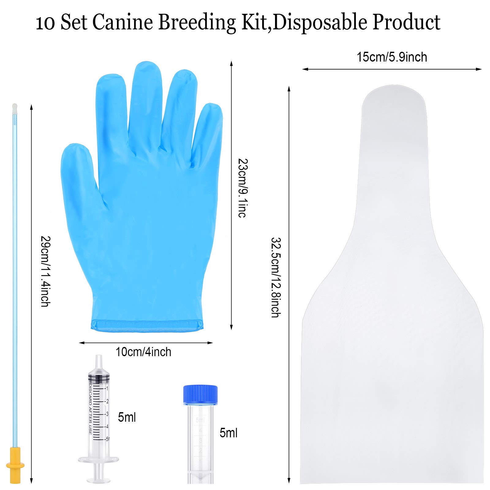 BBTO 10-Piece Artificial Insemination Dog Breeding Kit - Canine AI Insemination Supplies for Small & Medium Breeds | Professional Dog Breeder Tools for Home & Veterinary Use