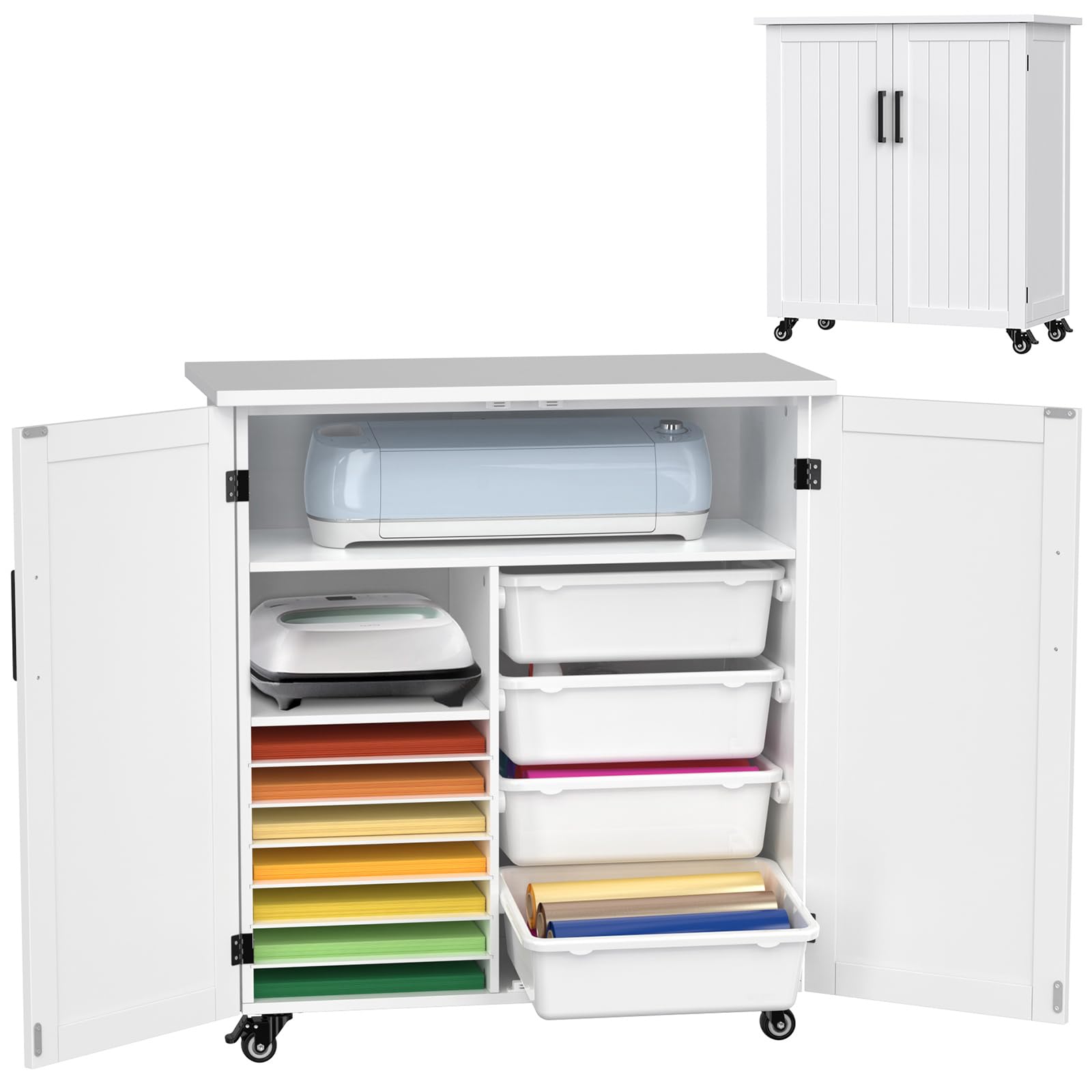 GDLF Rolling Craft Cart with Storage Drawers - 31.6