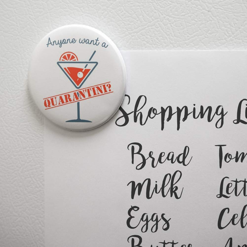 Quarantini Kitchen Refrigerator Locker Button Magnet - Funny Novelty Fridge Magnet for Home, Office & Dorm Decor - Perfect for Parties, Gifts & COVID-19 Humor