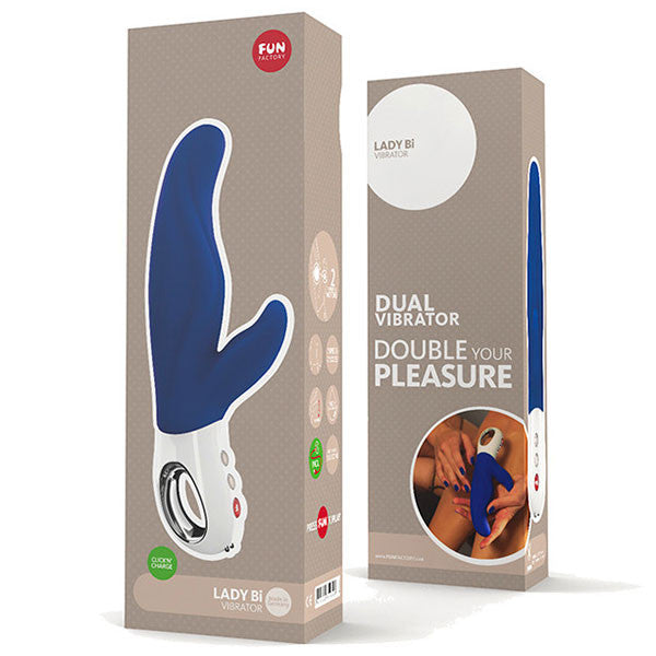 Fun Factory Lady Bi Dual Vibrator - Rechargeable Silicone Vibrating Massager for Women, G-Spot & Clitoral Stimulation - Perfect for Couples Play & Solo Pleasure