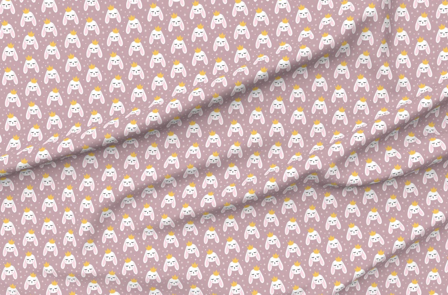 Bunny Princess Mauve Easter Spring Rabbit Bunnies Cute Arrow Printed Chiffon Fabric by The Yard - Sewing Material for Dresses, Fashion Apparel & Home Decor - Perfect for Easter Decorations, Spring Crafts and DIY Sewing Projects