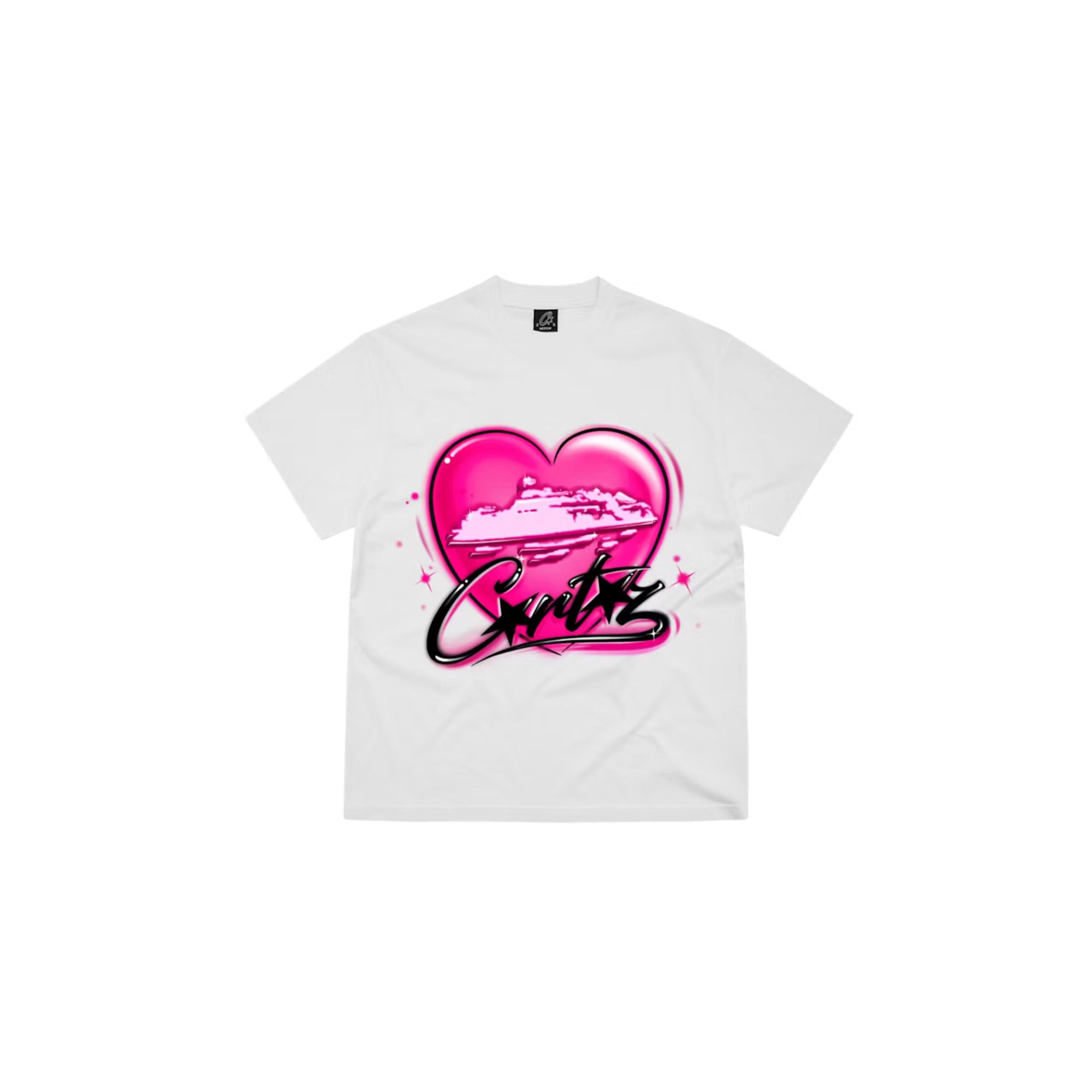 Corteiz Alcatraz Heart Graphic T-Shirt for Men & Women - White Cotton Tee (2024 Collection) | Streetwear Fashion, Casual Outfit, Hip Hop Style