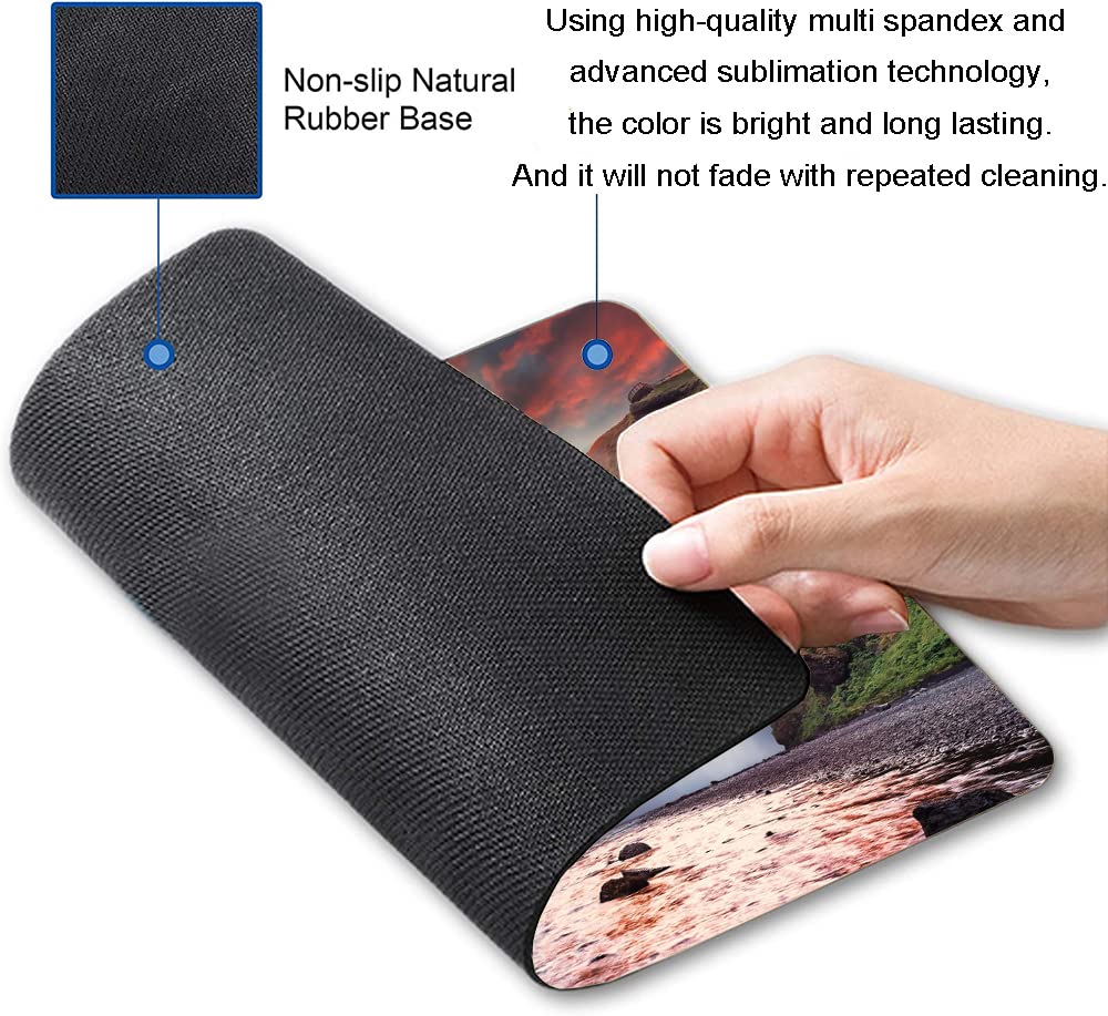 Hokafenle Waterfall Mouse Pad - Non-Slip Rubber Base Square Desk Mat for Office & Laptop - Perfect for Gaming, Work & Home Use