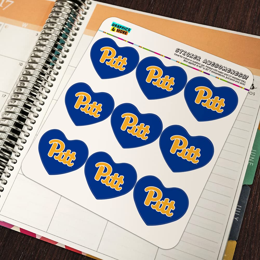 University of Pittsburgh Primary Logo Heart Shaped Planner Stickers - Perfect for Scrapbooking, Bullet Journals, DIY Crafts & School Supplies (Set of 50)