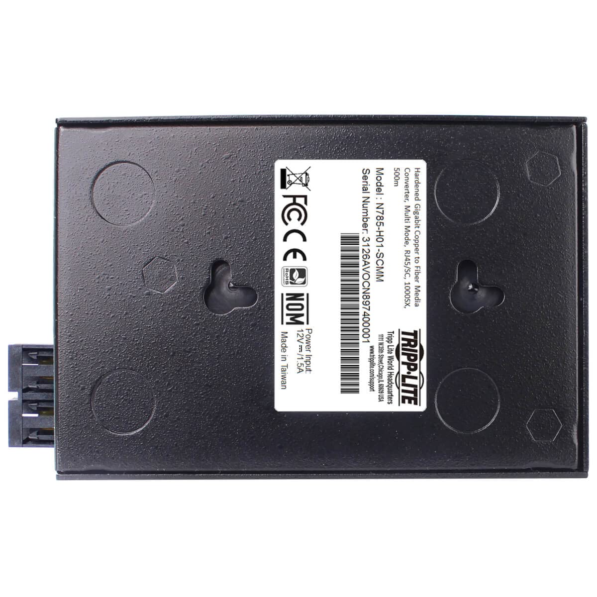 Tripp Lite N785-H01-SCMM Ethernet to Fiber Converter - RJ45 to SC Duplex Multimode Extender, 10/100/1000 Mbps, 1640ft/500m Range, Industrial Hardened Housing, 2-Year Warranty - Ideal for Data Centers, Industrial Networks & Long-Distance Ethernet Connections