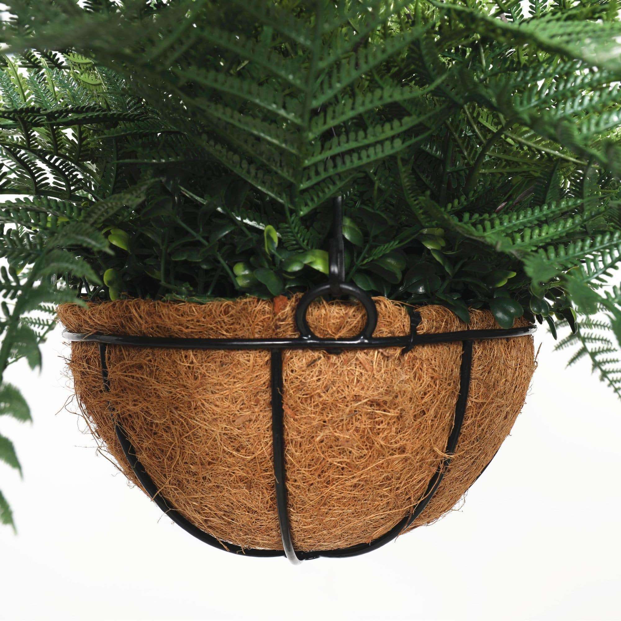 55cm UV Resistant Artificial Hanging Fern Plant - Indoor Outdoor Fake Greenery Decor for Patio, Balcony, Porch & Garden