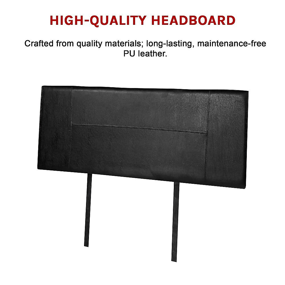 Queen Size PU Leather Bed Headboard - Modern Upholstered Bed Frame with Button Tufting (Black) - Perfect for Master Bedroom, Guest Room, and Dorm Decor