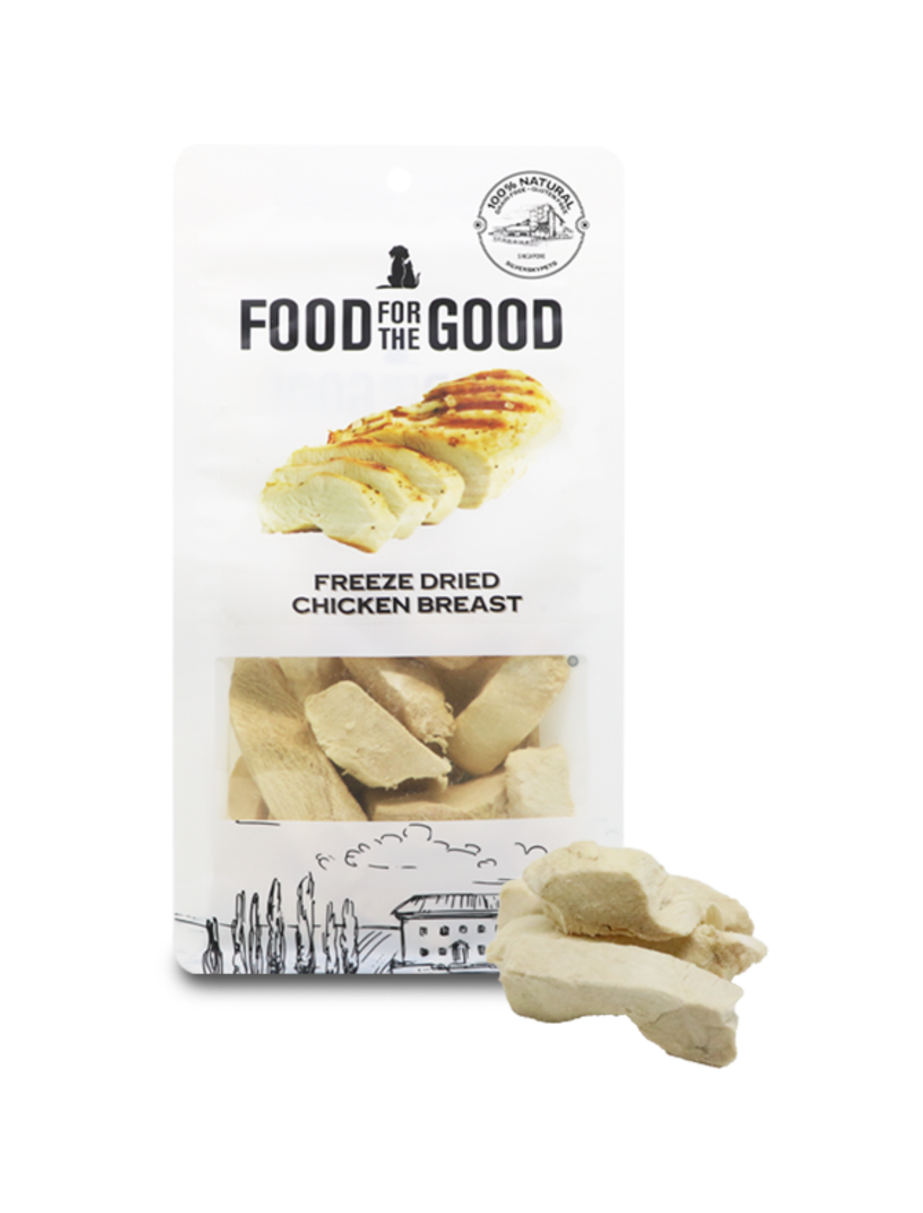 Freeze Dried Chicken Breast Treats for Dogs & Cats - 70g All-Natural Protein Snack | Perfect for Training, Rewards & On-The-Go Nutrition